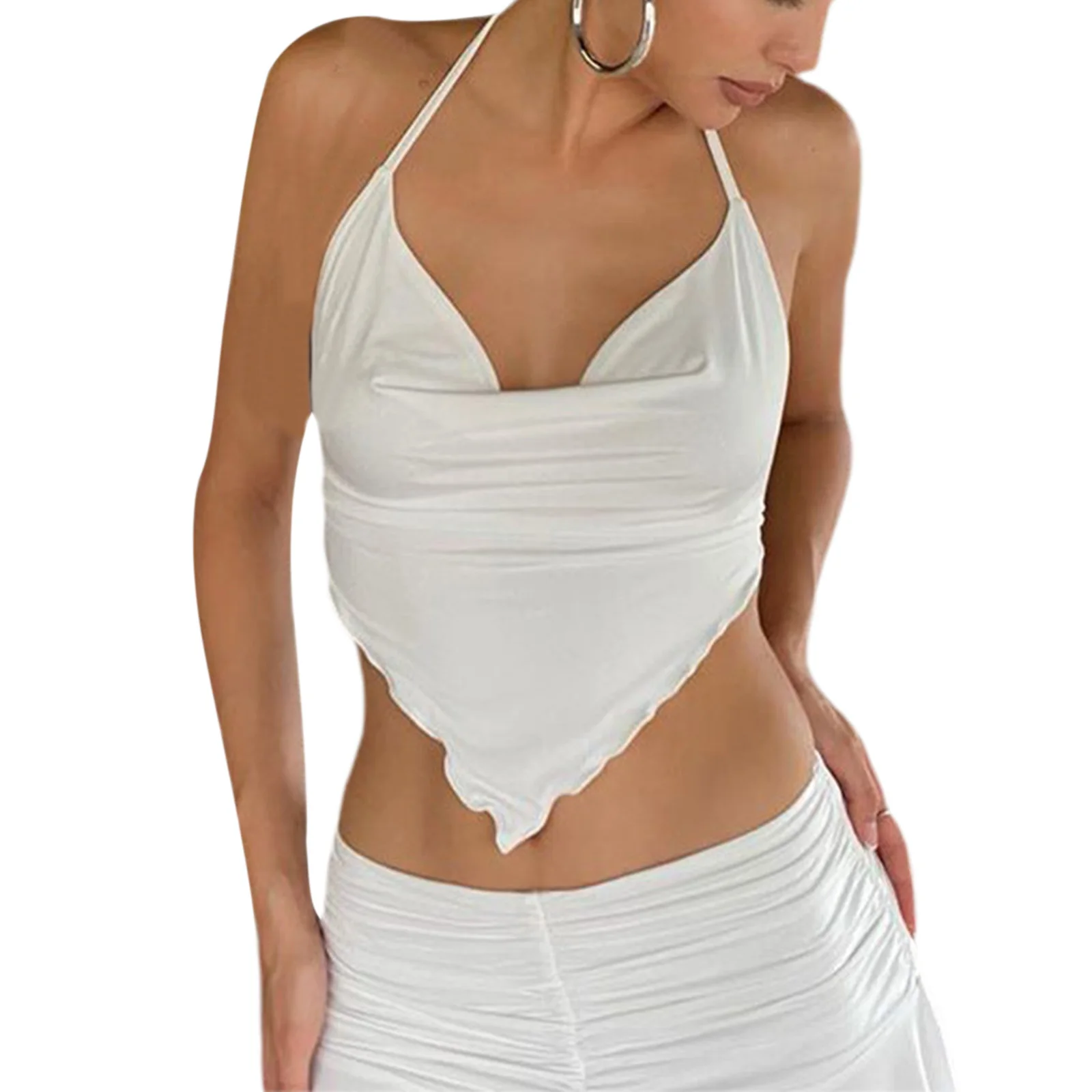 2022 Women'S Summer Fashion Casual White Vest Sexy Suspenders Straps Irregular Navel Open Back Rhombus Halter Top
2022 Women'S Summer Fashion Casual White Vest Sexy Suspenders Straps Irregular Navel Open Back Rhombus Halter Top