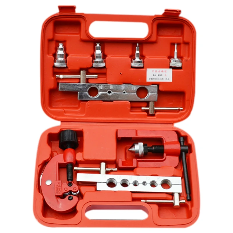 8pcs 3-19mm Tube Cutter Flaring Tool Kit Manual Pipe Expander Metric/Inch Expansion Mouthparts Device For Copper Tube Flaring To
8pcs 3-19mm Tube Cutter Flaring Tool Kit Manual Pipe Expander Metric/Inch Expansion Mouthparts Device For Copper Tube Flaring To