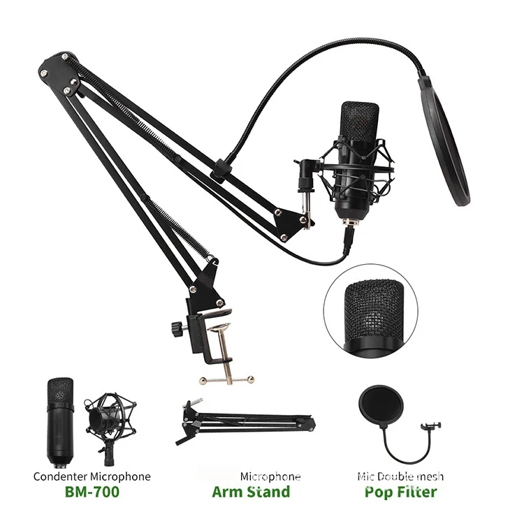 USB Bm700 Microphone Set Computer Driver-Free Microphone Condenser Microphone Set Hanging Microphone
USB Bm700 Microphone Set Computer Driver-Free Microphone Condenser Microphone Set Hanging Microphone