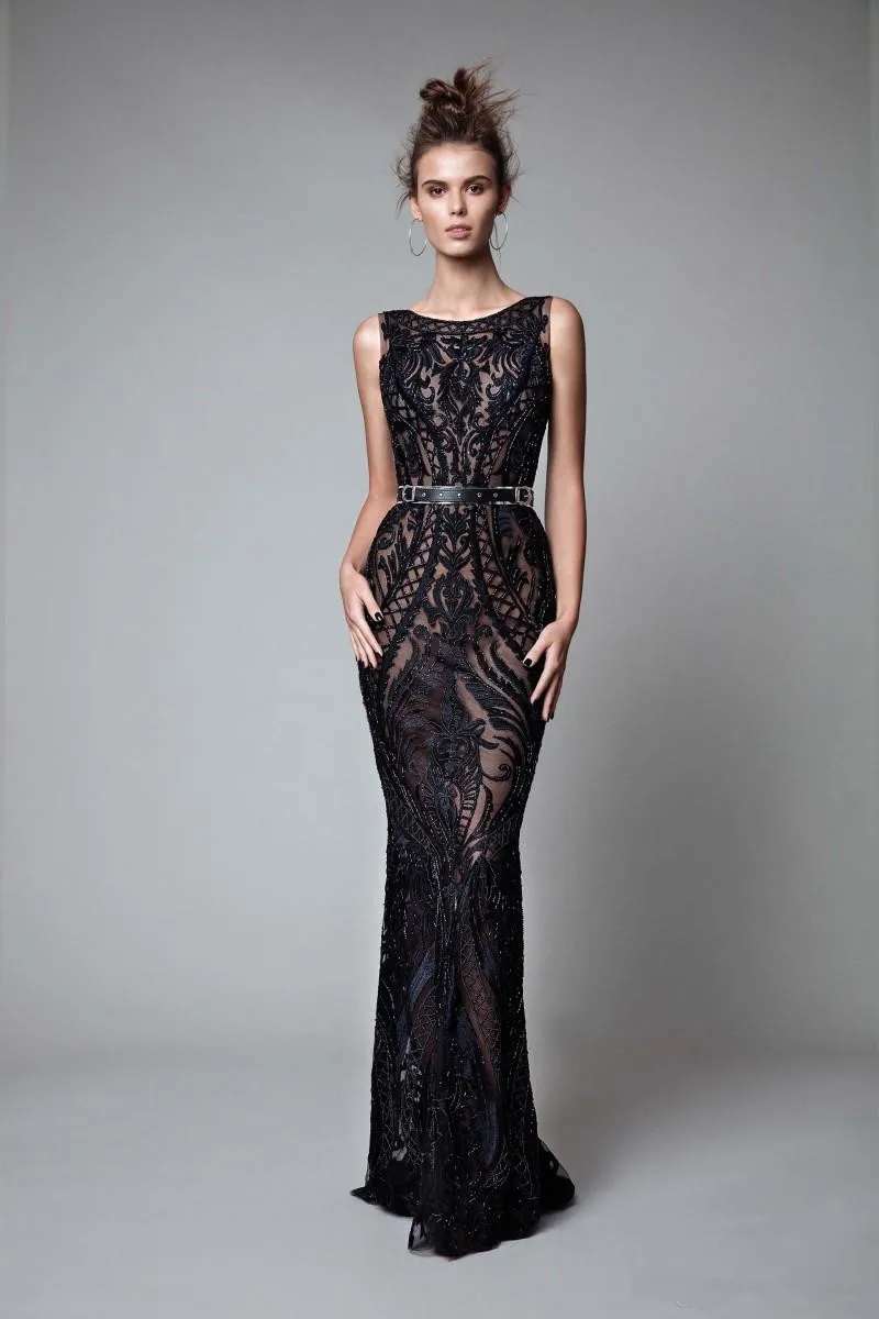 Beading Backless Evening Dresses Black Full Lace Mermaid Prom Gowns Floor Length Formal Dress Custom Made | Свадьбы и торжества