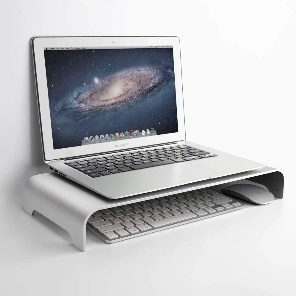 

Алюминиевая Подставка для монитора, Универсальная металлическая настольная подставка для компьютера, ноутбука, iMac, Mac, MacBook, с экраном до 27 д...