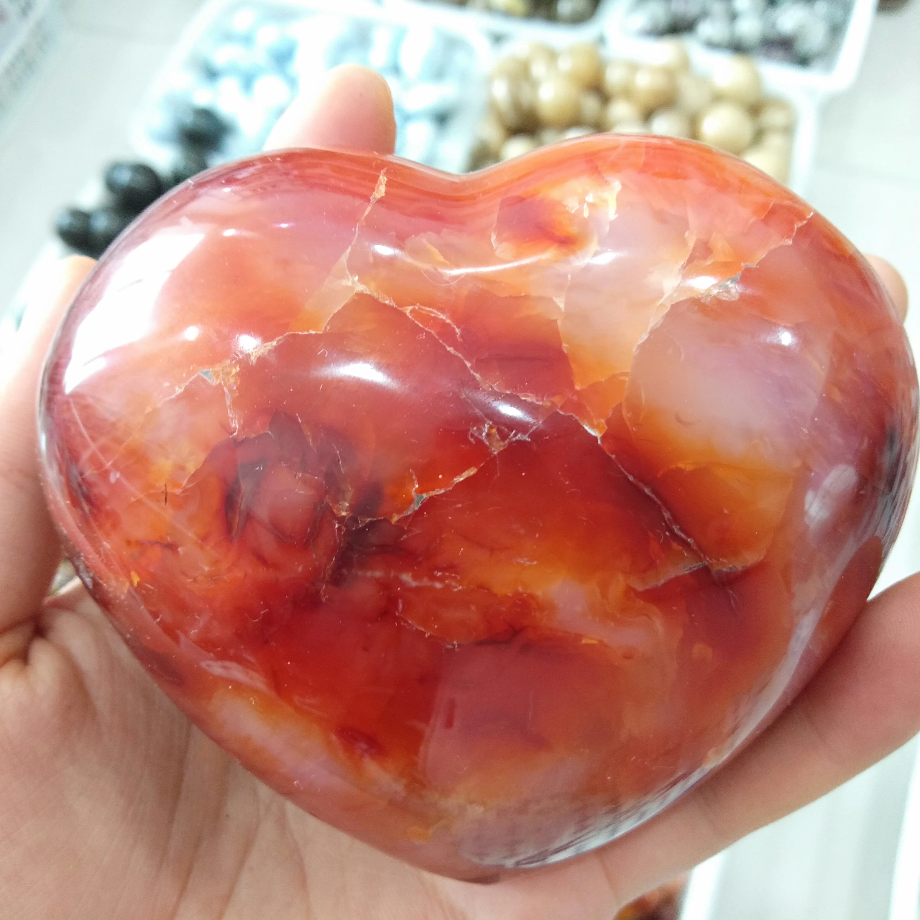 1pcs 150g Natural agate specimen red agate heart ,red carnelian ,natural crystal heart stone
1pcs 150g Natural agate specimen red agate heart ,red carnelian ,natural crystal heart stone