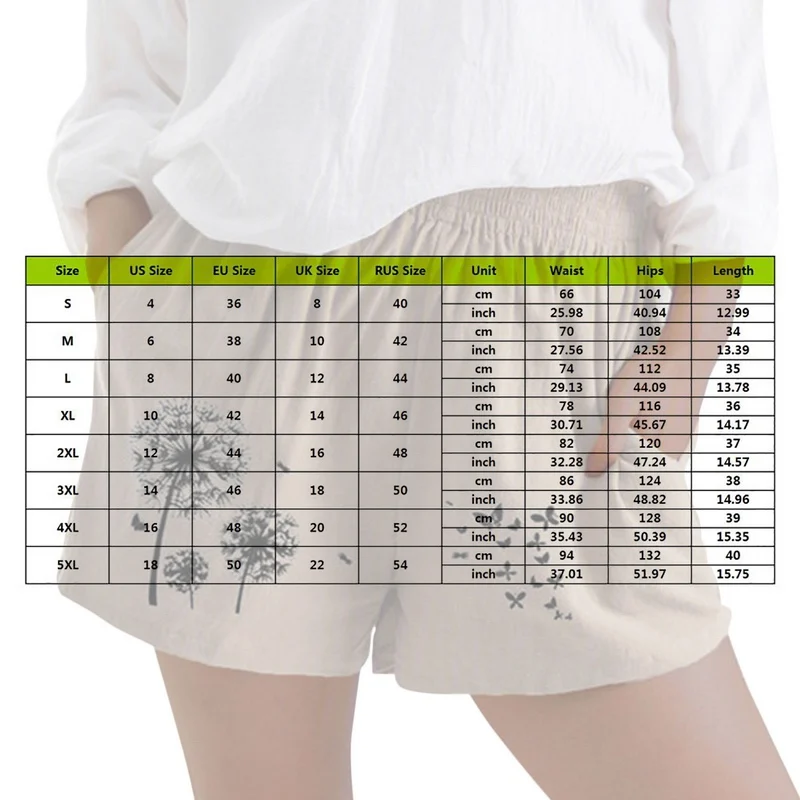 KANCOOL Female Pocket Loose Short Pants Women Casual Dandelion Butterfly Print Shorts Summer High Waist Cotton Linen Shorts 5XL
KANCOOL Female Pocket Loose Short Pants Women Casual Dandelion Butterfly Print Shorts Summer High Waist Cotton Linen Shorts 5XL