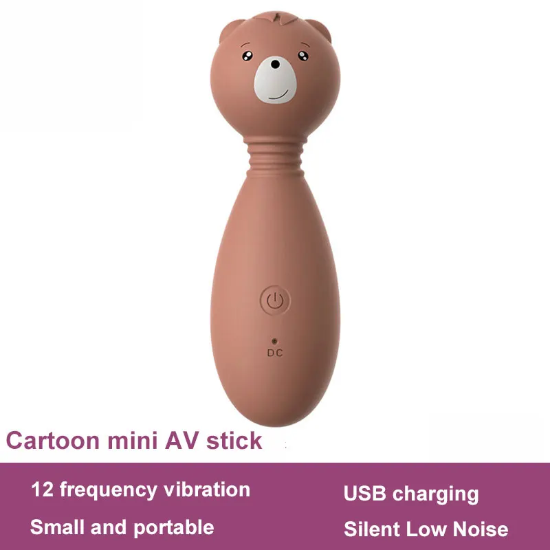 Фото USB зарядный AV палка вибраторов Little Bear вибратор стимулятор клитора Секс-игрушки для женщин 12 частот Г-точки вагина массажер включен.