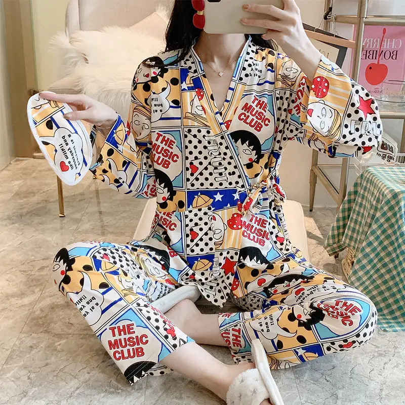 2021 Spring Summer Women's Cotton Long Sleeve Sweet Cute Thin Fashionable Urban Leisure Homewear Suit Pajamas
2021 Spring Summer Women's Cotton Long Sleeve Sweet Cute Thin Fashionable Urban Leisure Homewear Suit Pajamas