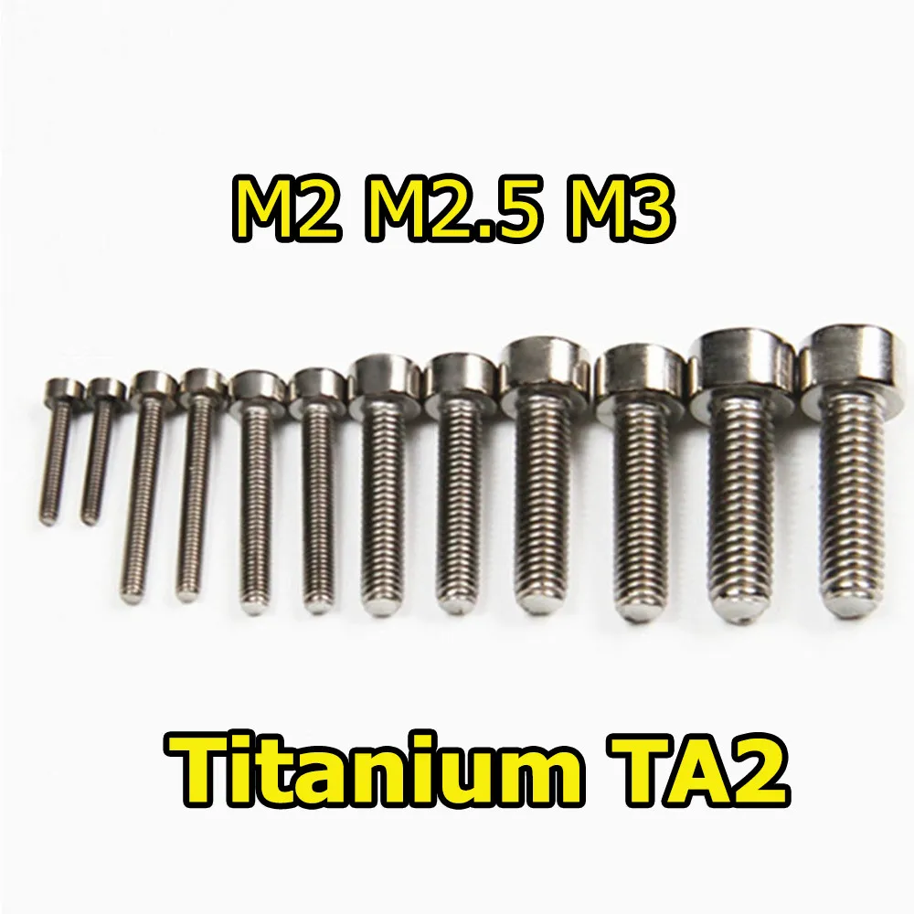 Титановые болты с шестигранной головкой крепежные элементы GR2 M2 M2.5 M3 x 4 5 6 8 10 12 14 15