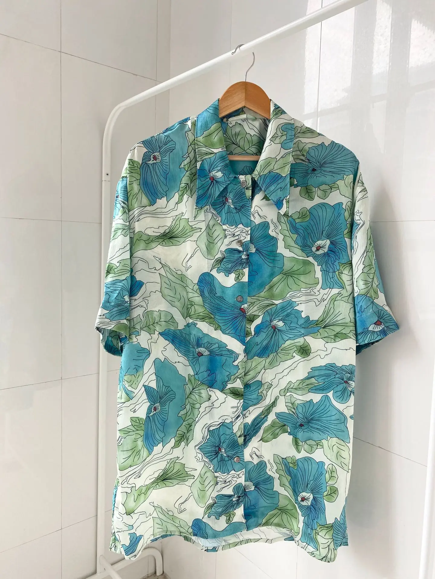 Designer Women Shirt Style Lotus Pond Moonlight Shirt 
Designer Women Shirt Style Lotus Pond Moonlight Shirt