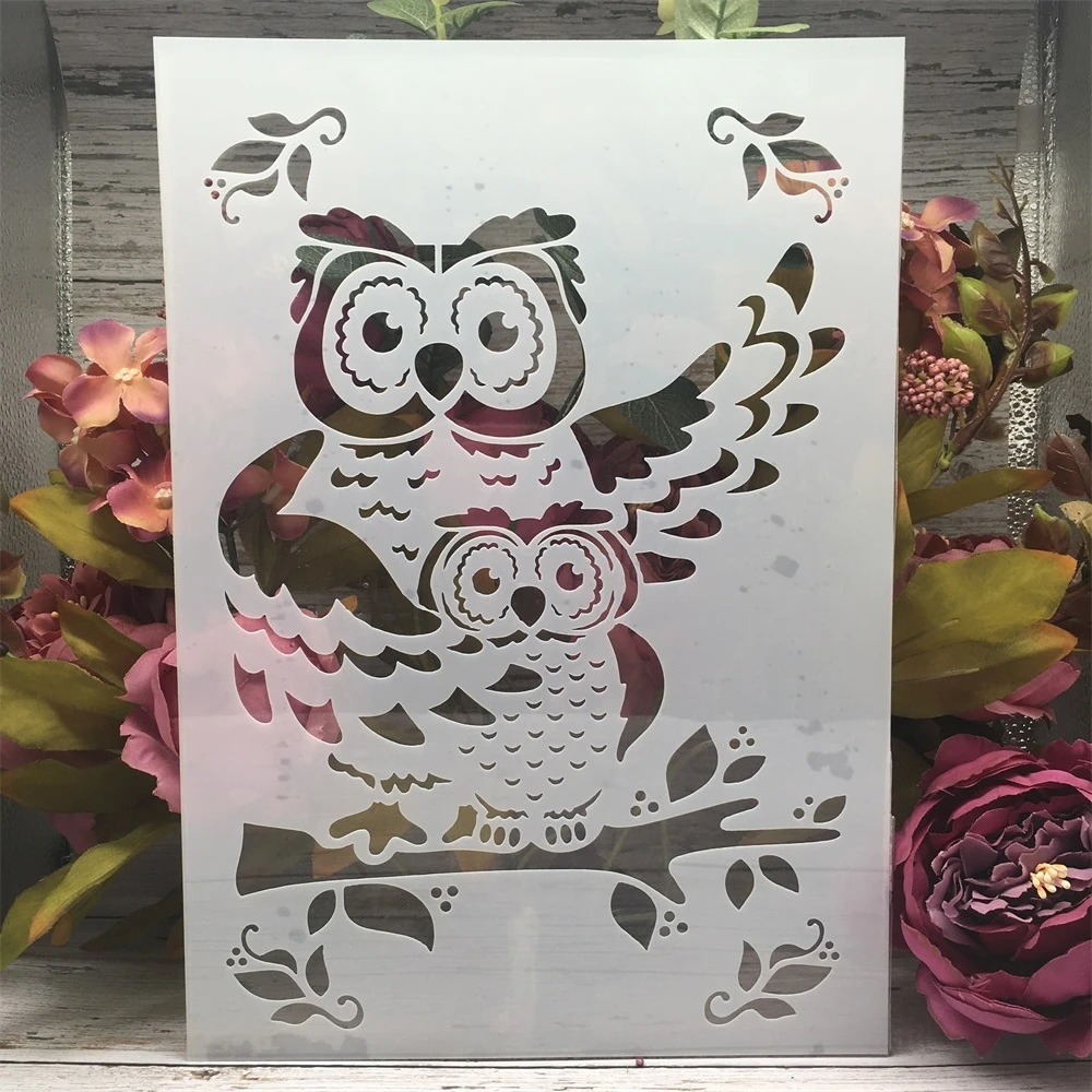 A4 29cm Cartoon Owl Parent and Baby DIY Layering Stencils Wall Painting Scrapbook Coloring Embossing Album Decorative Template 
A4 29cm Cartoon Owl Parent and Baby DIY Layering Stencils Wall Painting Scrapbook Coloring Embossing Album Decorative Template