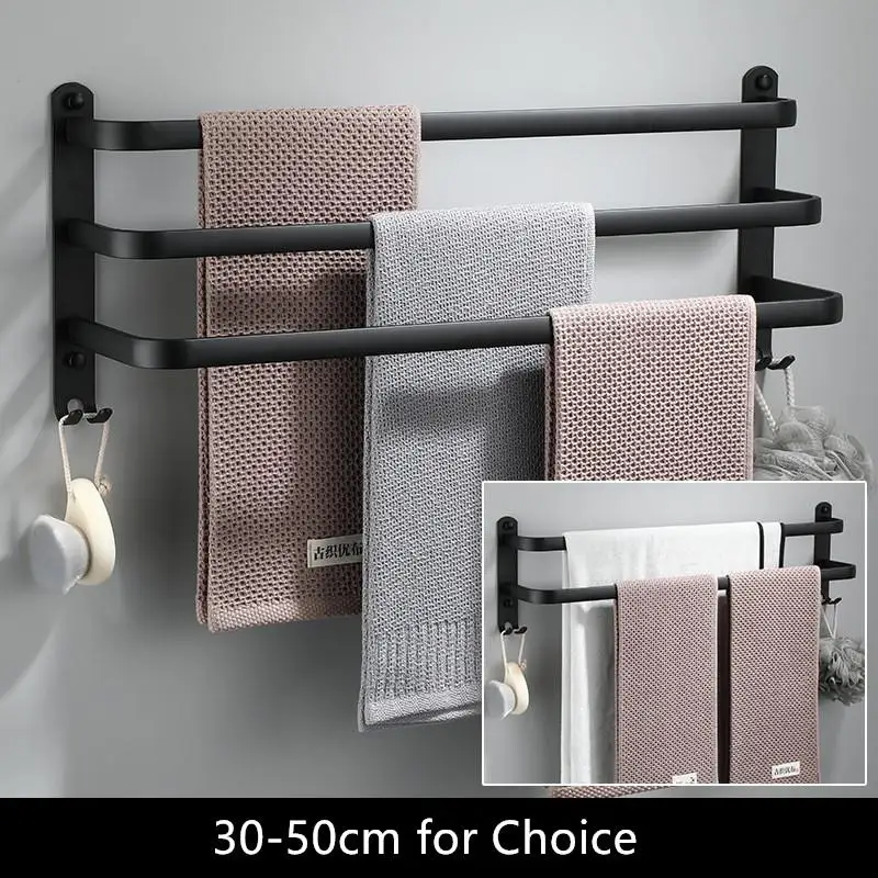 Towel Hanger Wall Mounted 30-50 CM Towel Rack Bathroom Aluminum Black Towel Bar Rail Matte Black Towel Holder
Towel Hanger Wall Mounted 30-50 CM Towel Rack Bathroom Aluminum Black Towel Bar Rail Matte Black Towel Holder