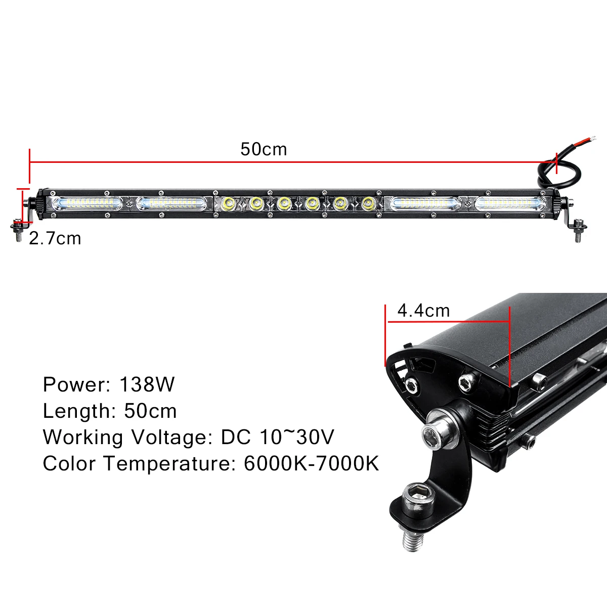 138W 50CM 12V 24V Car LED Work Light Bar Combo Beam Driving Lamp Day Time Light for Jeep Offroad Car SUV ATV UTV 4WD Truck
138W 50CM 12V 24V Car LED Work Light Bar Combo Beam Driving Lamp Day Time Light for Jeep Offroad Car SUV ATV UTV 4WD Truck