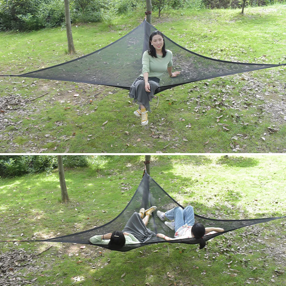 Mesh Outdoor Multi-Person Hammock 3-Point Design Portable Triangle Aerial Mat Hammock Portable Camping Accessories 
Mesh Outdoor Multi-Person Hammock 3-Point Design Portable Triangle Aerial Mat Hammock Portable Camping Accessories