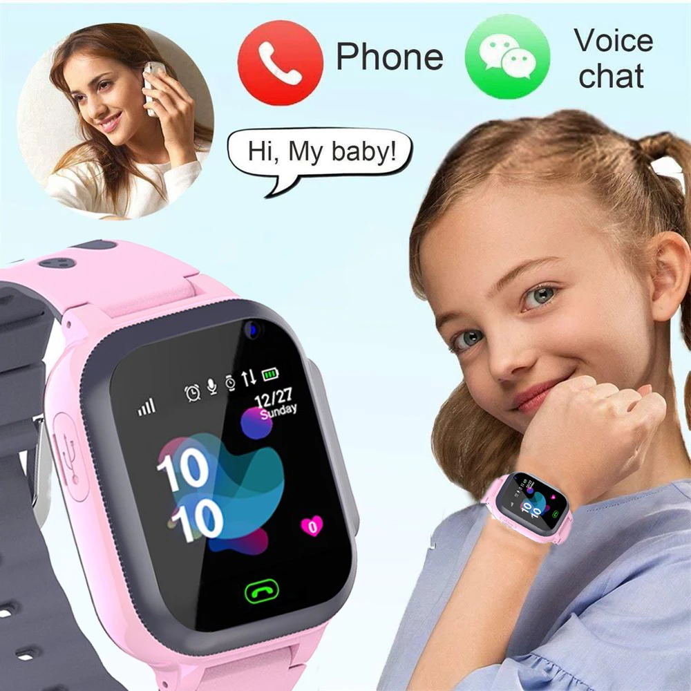 Детские часы Смарт-часы с вызовом Водонепроницаемые SOS SIM-картой трекером