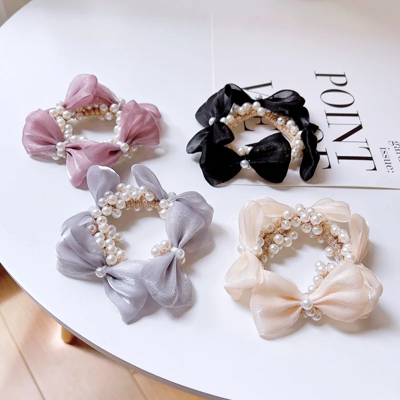 Sweet Chiffon Mesh Bowknot Rubber Band Girl Pearl Hair Rope Adult Ponytail Headdress
Sweet Chiffon Mesh Bowknot Rubber Band Girl Pearl Hair Rope Adult Ponytail Headdress