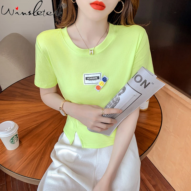 Summer Korean Clothes Cotton Short T-Shirt Chic Solid Vintage High Waist Women Tops Bottoming Shirt All Match Slim Tees T15909A 
Summer Korean Clothes Cotton Short T-Shirt Chic Solid Vintage High Waist Women Tops Bottoming Shirt All Match Slim Tees T15909A