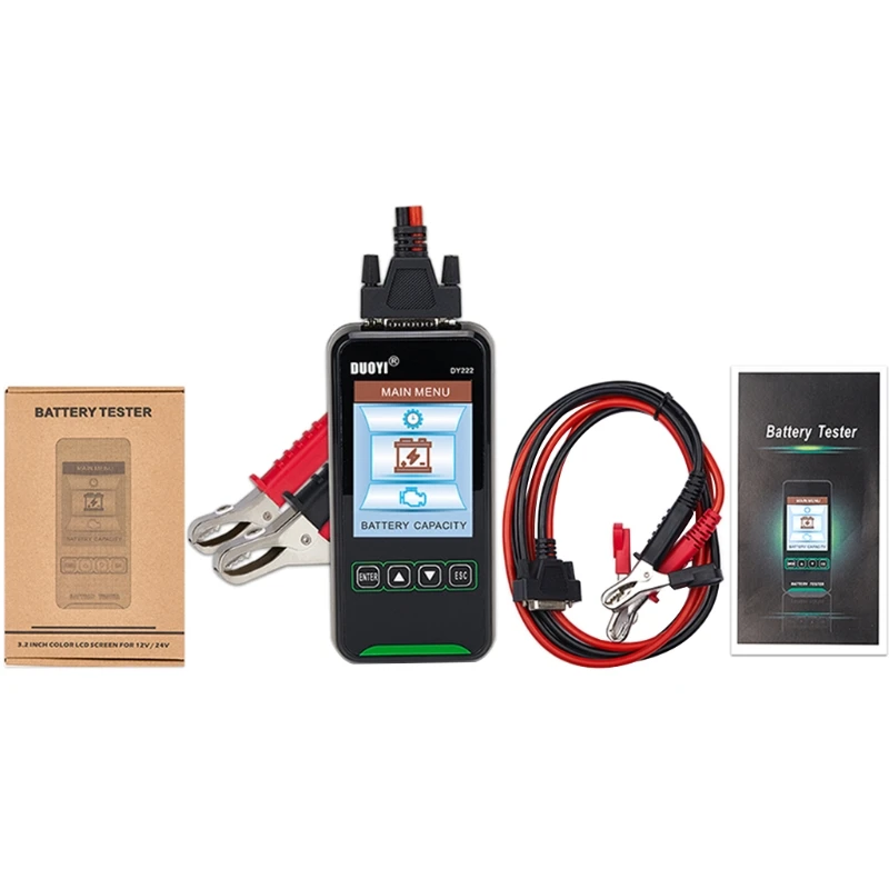 DY222 Car 12V 24V Battery Diagnostic Analyzer 2000CCA Cranking Charging Tester
DY222 Car 12V 24V Battery Diagnostic Analyzer 2000CCA Cranking Charging Tester