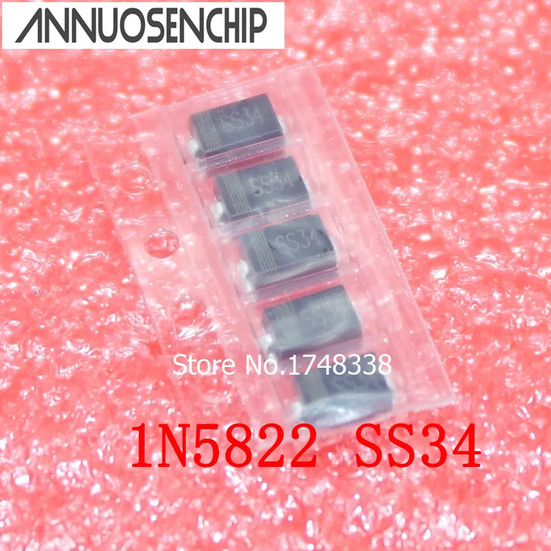 100 шт. SMA Schottky диод 1N5819 SS14 1N5822 SS34 SR160 SS16 1N5817 SS12 SR1100 SS110 SR360 SS36 SS56 SS24 SR2100 SS210 SS310|Диоды| |