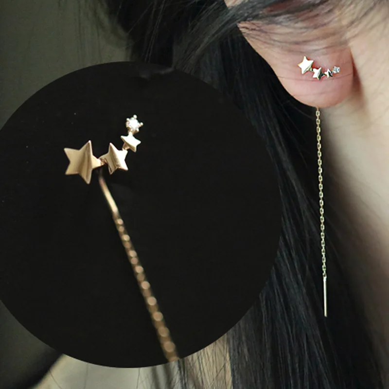 Серьги-подвески женские из серебра 925 пробы, на длинной цепочке 
Серьги-подвески женские из серебра 925 пробы, на длинной цепочке