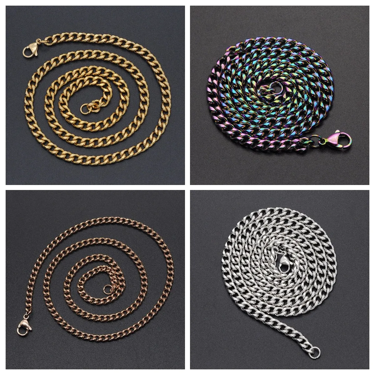 304 Stainless Steel Curb Cuban Link Chain With Lobster Clasp For Men Women Necklace Basic Punk Hip hop Choker Jewelry Gift
304 Stainless Steel Curb Cuban Link Chain With Lobster Clasp For Men Women Necklace Basic Punk Hip hop Choker Jewelry Gift