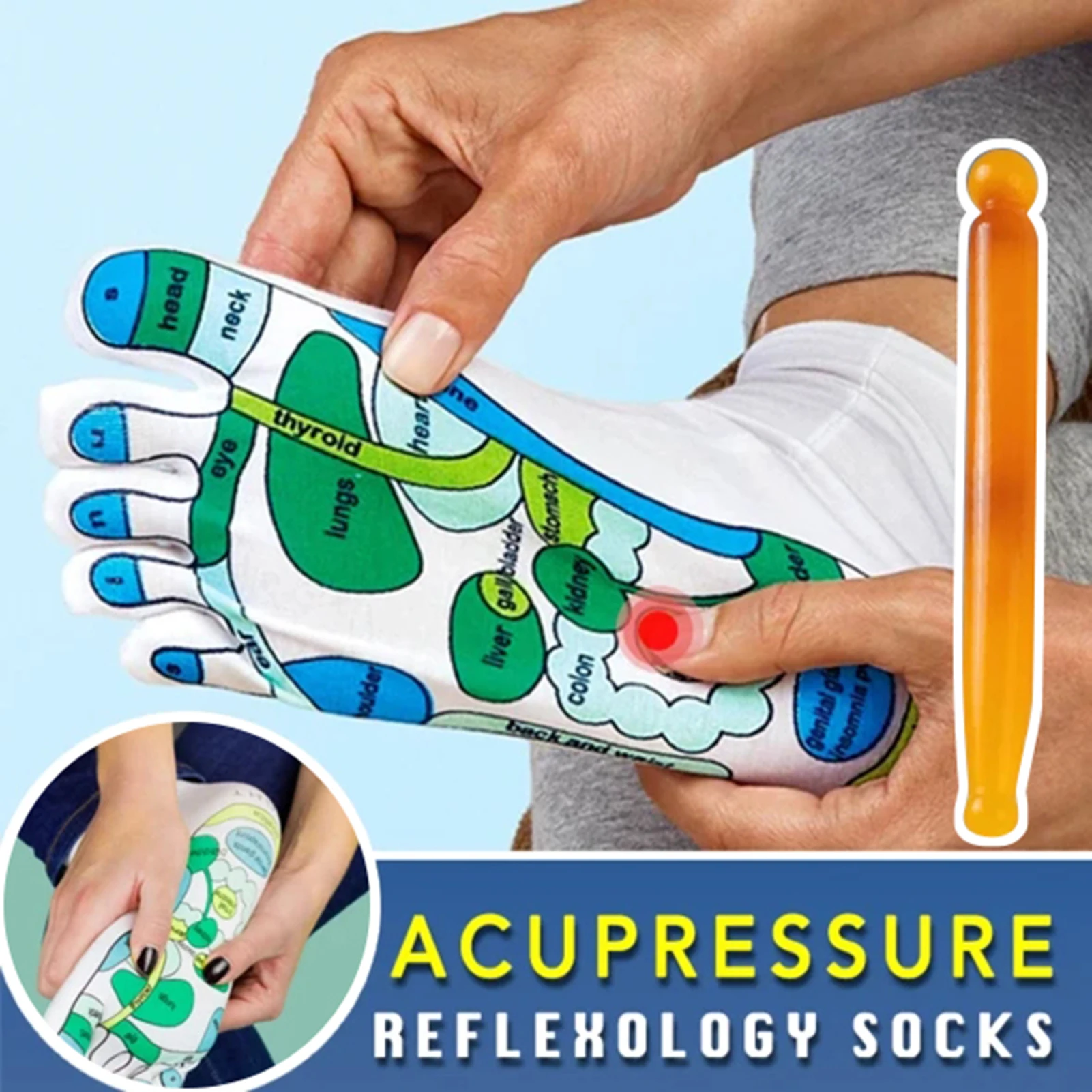 Acupressure Reflexology Socks Foot Massage Socks Anti Slip Breathable Yoga Socks for Fitness Sports Training One Size SD
Acupressure Reflexology Socks Foot Massage Socks Anti Slip Breathable Yoga Socks for Fitness Sports Training One Size SD