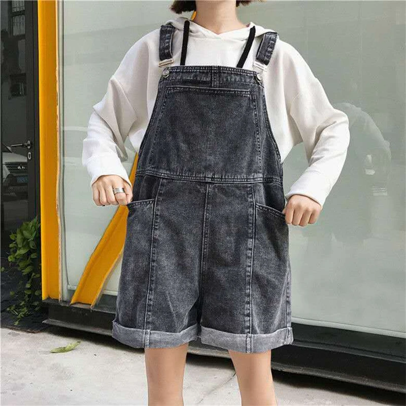 Summer Korean Denim Overalls Shorts Student Fashion Suspender Trousers Loose Jeans Braces Wide Leg Pants Women's Cowboy Jumpsuit
Summer Korean Denim Overalls Shorts Student Fashion Suspender Trousers Loose Jeans Braces Wide Leg Pants Women's Cowboy Jumpsuit