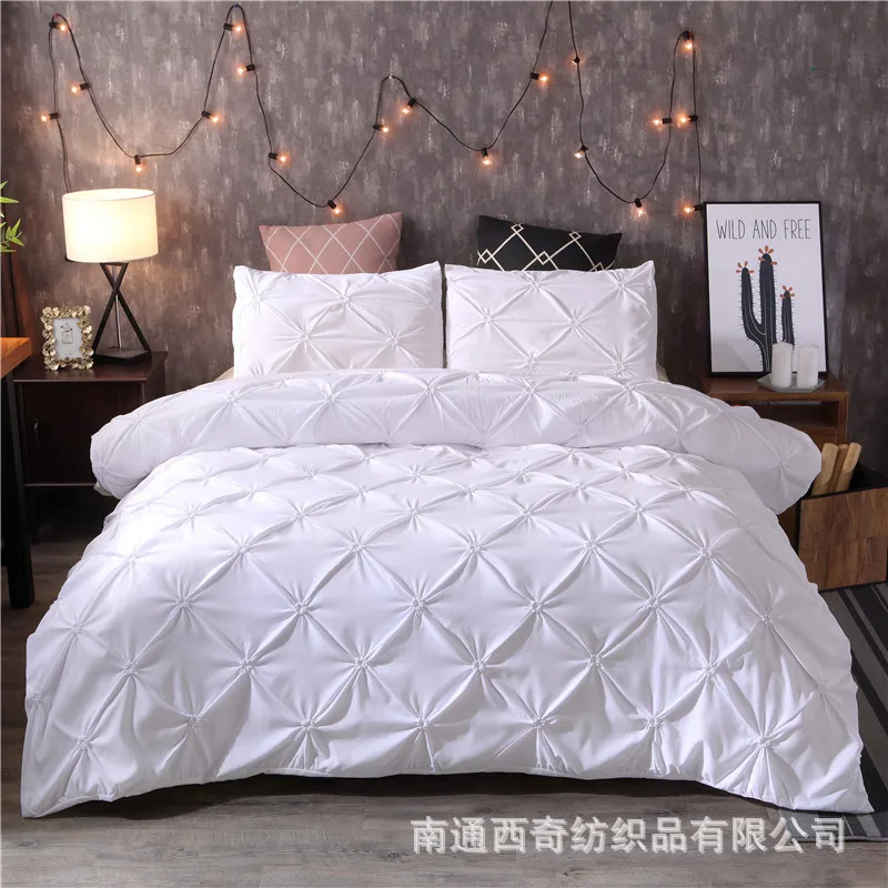 Brushed Microfiber Pleated Solid Bedding Set King Queen Double Full Twin Single Size Bed Linen Set
Brushed Microfiber Pleated Solid Bedding Set King Queen Double Full Twin Single Size Bed Linen Set