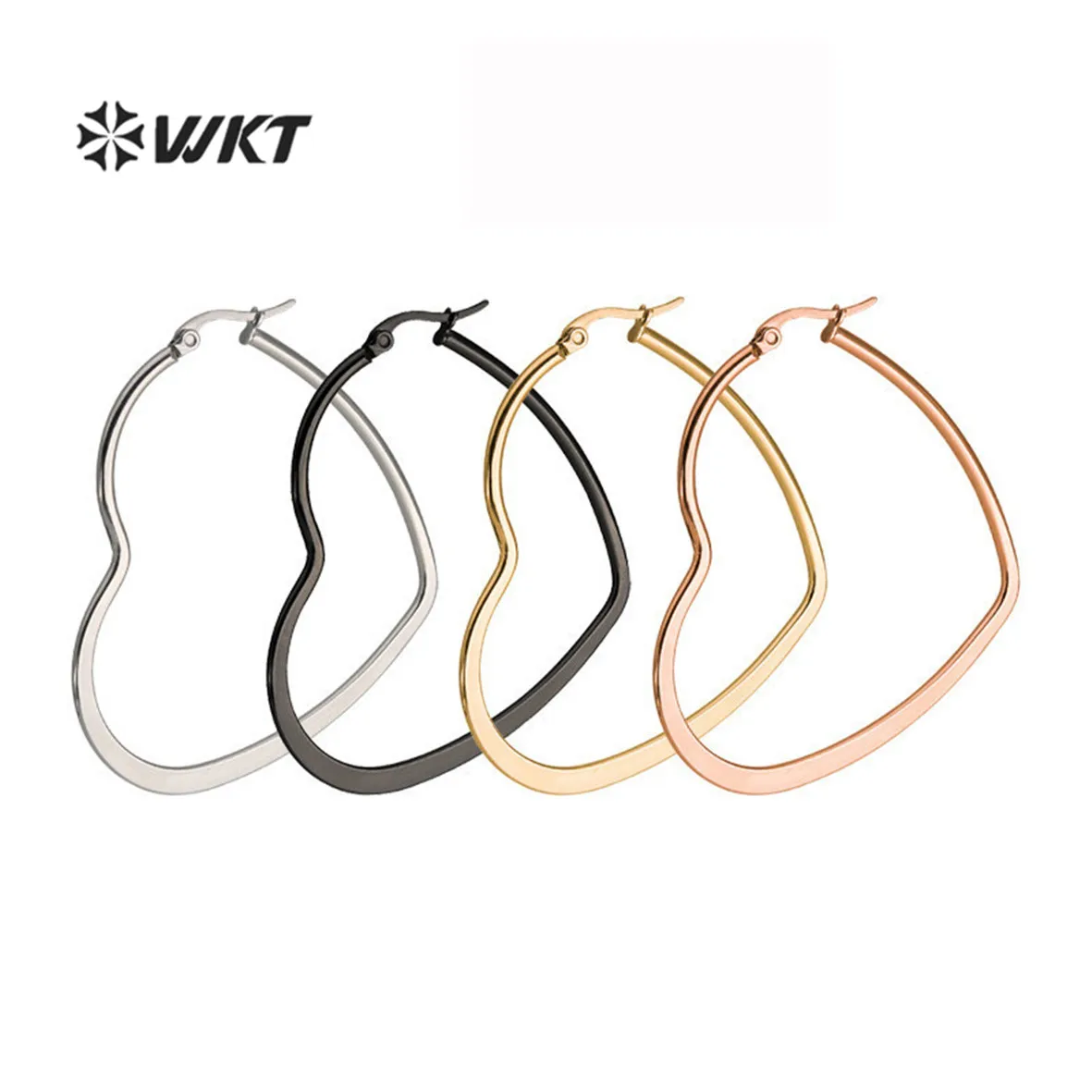 WT-SSE005 WKT Simple heart-shaped stainless steel earring four colors of love shape earrings manufacturers direct supply
WT-SSE005 WKT Simple heart-shaped stainless steel earring four colors of love shape earrings manufacturers direct supply