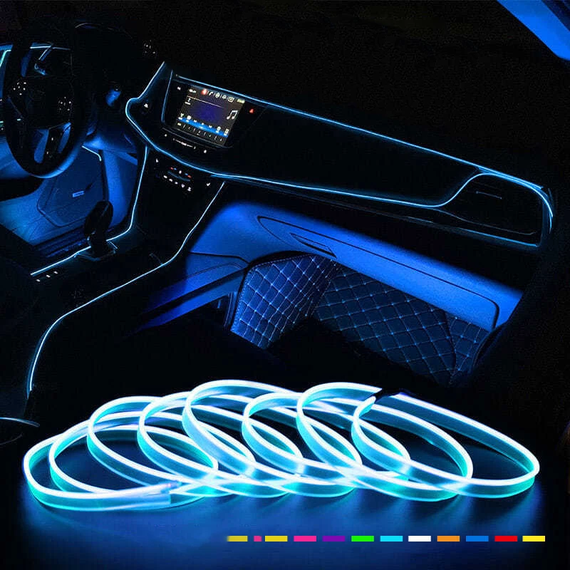 

Car Interior EL Wire Ambient LED Flex Rgb Strip Auto Flexible Atmosphere Neno Tube Soft USB Lamp Lighting Strip Rope Tape Light