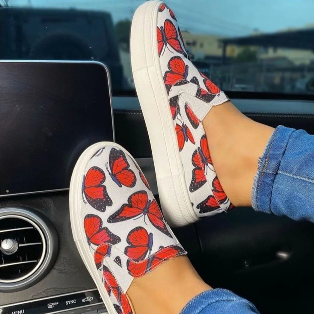 Brand New Female Fashion Trendy Shallow Vulcanized Butterfly Thick Bottom Slip on Women's Flats Print Soft Casual Shoes Woman
Brand New Female Fashion Trendy Shallow Vulcanized Butterfly Thick Bottom Slip on Women's Flats Print Soft Casual Shoes Woman