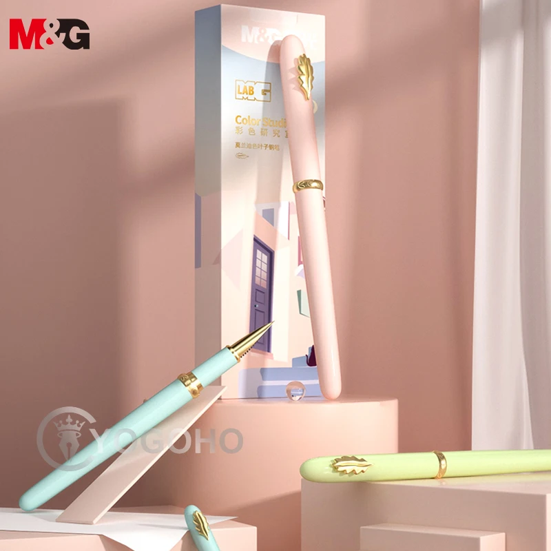 M&G Metal Fountain Pen Leaf Style Morandi Color Pens 0.5MM F Nib Business Office Stationery Supplies with Gift Box for Birthday 
M&G Metal Fountain Pen Leaf Style Morandi Color Pens 0.5MM F Nib Business Office Stationery Supplies with Gift Box for Birthday