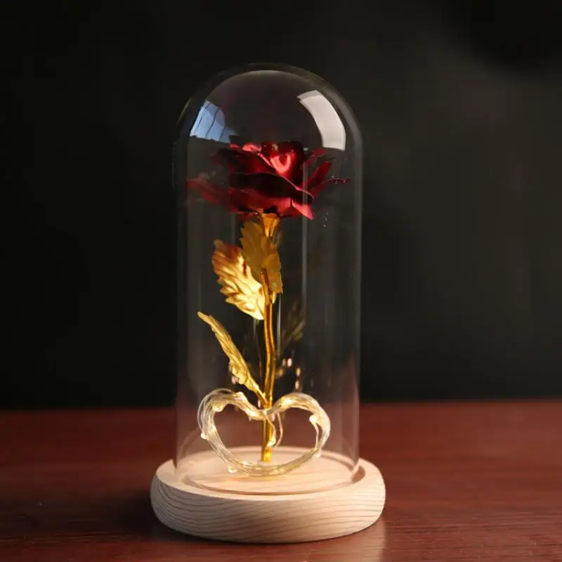 Hot Beauty And The Beast Red Rose Flower In Glass Dome Wooden Base For Decorate Valentine's Day Gifts Christmas Led Rose Lamps
Hot Beauty And The Beast Red Rose Flower In Glass Dome Wooden Base For Decorate Valentine's Day Gifts Christmas Led Rose Lamps