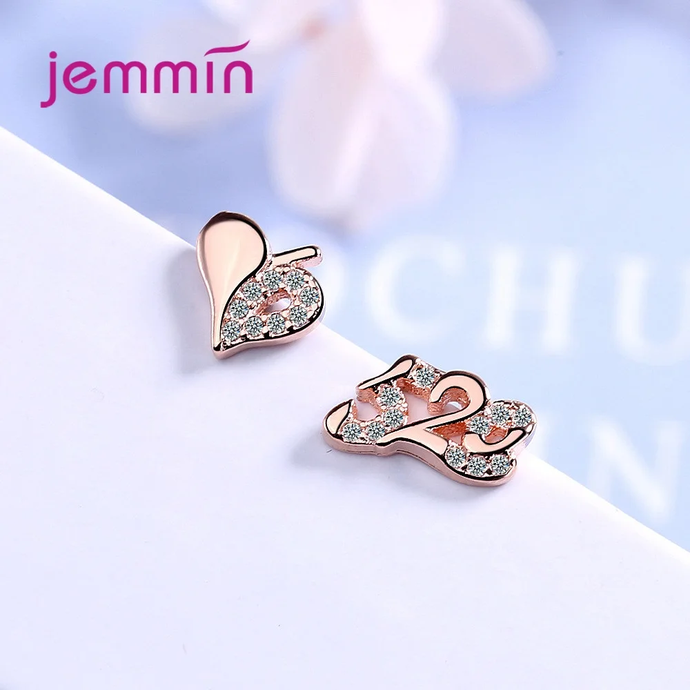 Asymmetry Ear Set Love Heart 925 Sterling Silver Stud Earrings For Women Accessories Cubic Zircon Birthday Gifts Jewelry 
Asymmetry Ear Set Love Heart 925 Sterling Silver Stud Earrings For Women Accessories Cubic Zircon Birthday Gifts Jewelry