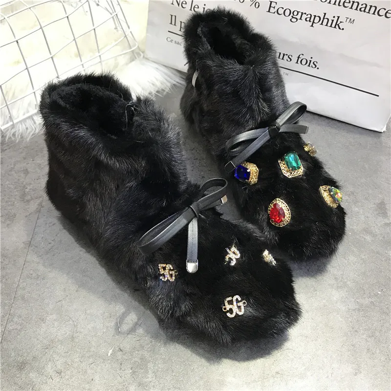 Crystal Decor Women Winter Warm Fur Boots Flat Botas Mujer Casual Ankle Boot Thick Sole Platform Shoes Woman Snow Boots
Crystal Decor Women Winter Warm Fur Boots Flat Botas Mujer Casual Ankle Boot Thick Sole Platform Shoes Woman Snow Boots