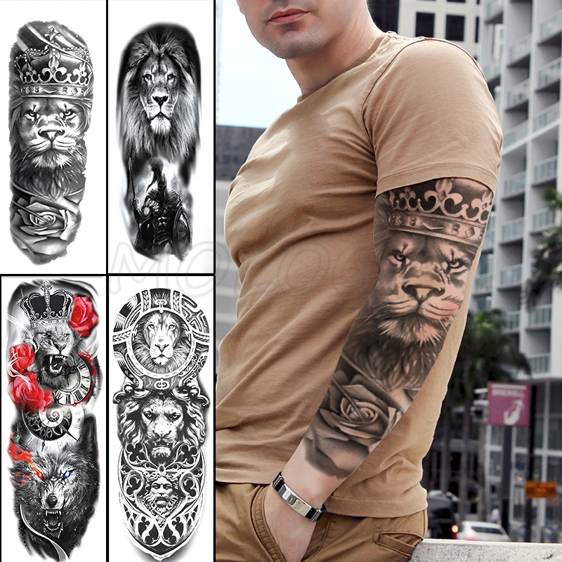 Waterproof Temporary Tattoo Sticker Lion Virgin full arm color fake tatto large size flash tatoo sleeve tattoos to men women
Waterproof Temporary Tattoo Sticker Lion Virgin full arm color fake tatto large size flash tatoo sleeve tattoos to men women