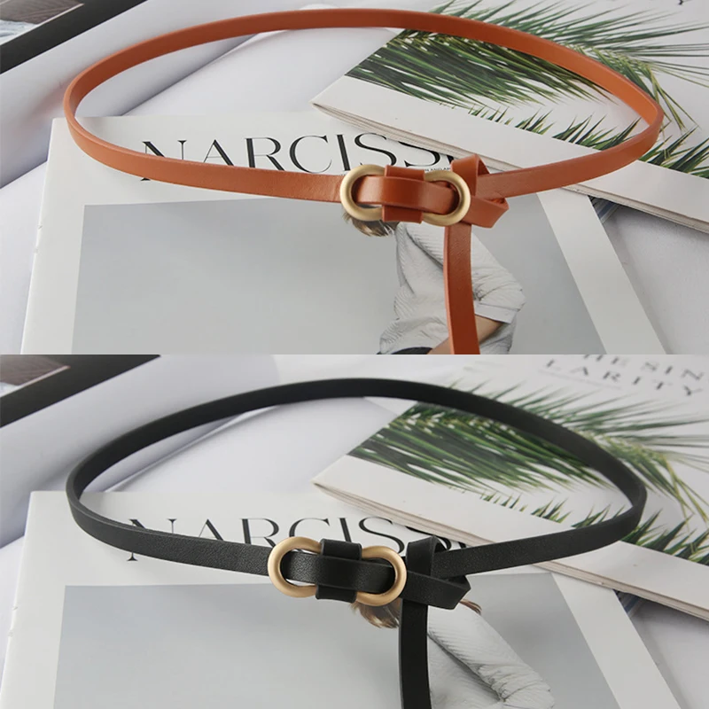 Fashion PU Leather Thin Belt For Women Fashion Coat Sweater Female Waistband Ladies Dress Belt Metal Buckle Knotted Waist Strap
Fashion PU Leather Thin Belt For Women Fashion Coat Sweater Female Waistband Ladies Dress Belt Metal Buckle Knotted Waist Strap