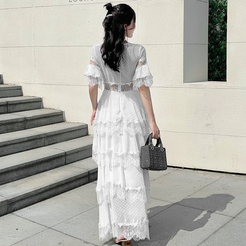 Summer Casual Patchwork Lace Dresses Female V Neck Half Sleeve Cascading Ruffle Dress For Women Female Clothing 2020 Tide
Summer Casual Patchwork Lace Dresses Female V Neck Half Sleeve Cascading Ruffle Dress For Women Female Clothing 2020 Tide