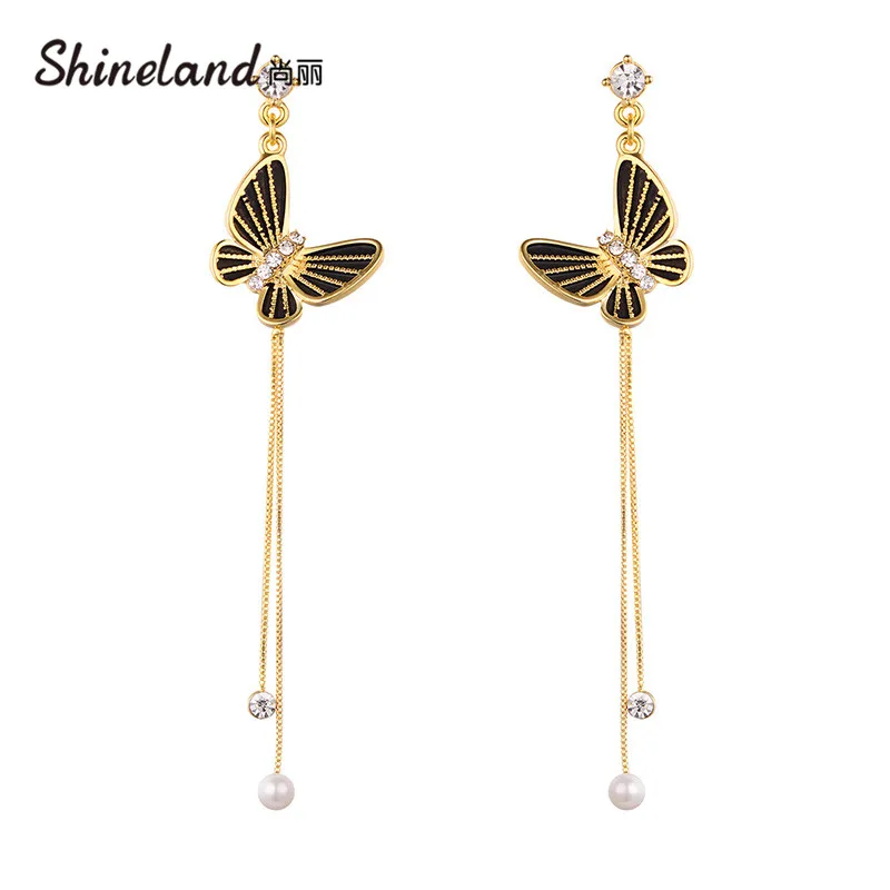 Shineland Long Brincos Women Butterfly Crystal Simulated Pearl Tassel Drop Dangle Earring Bijoux Statement Jewelry Gift 2021
Shineland Long Brincos Women Butterfly Crystal Simulated Pearl Tassel Drop Dangle Earring Bijoux Statement Jewelry Gift 2021
