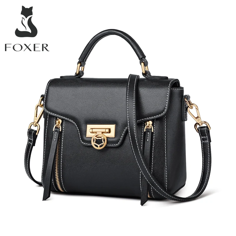 Модные брендовые дамские сумочки FOXER из воловьей кожи миниатюрные дорожные сумки
