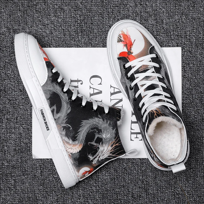 Flat Skateboard Vulcanized Shoes Men Canvas Lace Up Non-Slip High Top Breathable Walking School Outdoor Trainers Tennis 2022
Flat Skateboard Vulcanized Shoes Men Canvas Lace Up Non-Slip High Top Breathable Walking School Outdoor Trainers Tennis 2022