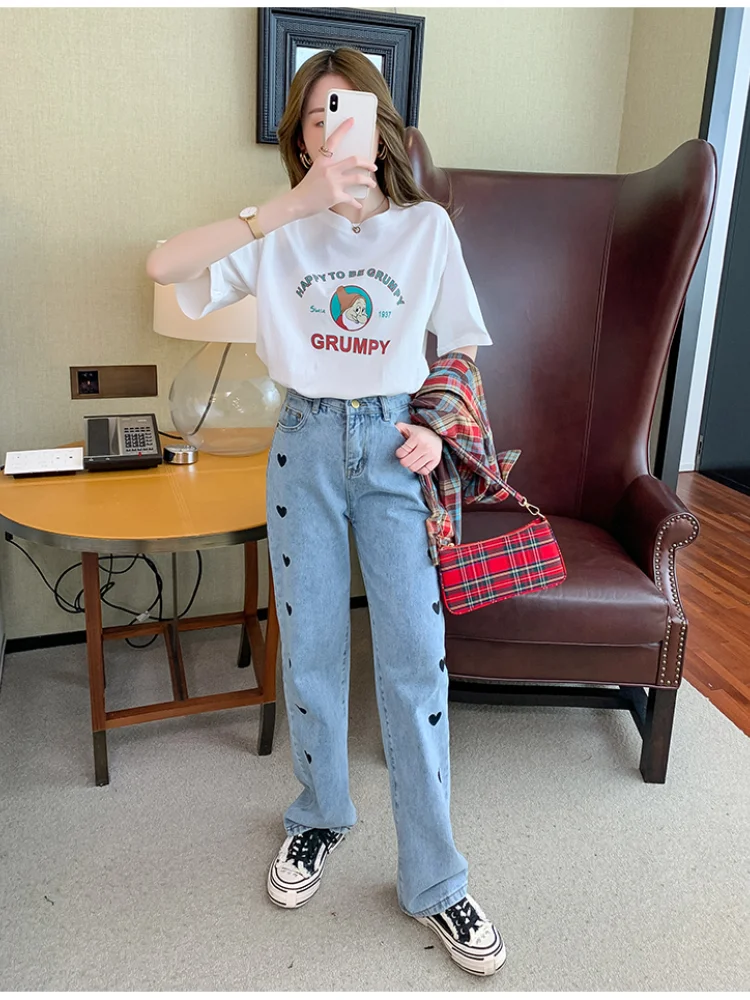 Houthion Women's T-shirt Print Top Plus Size Tops Lady T-Shirts New Fashion Casual Short Sleeve T Sshirt Cotton Tshirt O-neck
Houthion Women's T-shirt Print Top Plus Size Tops Lady T-Shirts New Fashion Casual Short Sleeve T Sshirt Cotton Tshirt O-neck