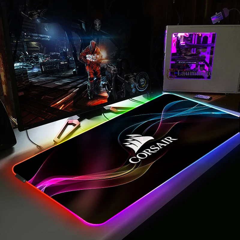 Corsair LOGO Mouse Pad RGB LED NEW Arrive Backlight LED Lock-edge Rubber Desk Mat 14 Colors Large LED Mat
Corsair LOGO Mouse Pad RGB LED NEW Arrive Backlight LED Lock-edge Rubber Desk Mat 14 Colors Large LED Mat