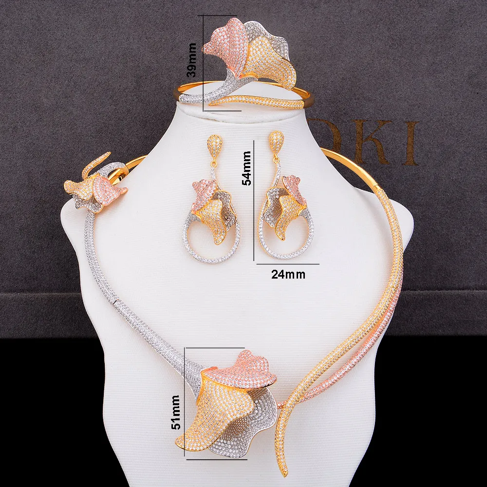 GODKI Luxury Gold Flowers African Jewelry Sets For Women Wedding Full Micro Cubic Zirconia Dress Necklace Earring Sets
GODKI Luxury Gold Flowers African Jewelry Sets For Women Wedding Full Micro Cubic Zirconia Dress Necklace Earring Sets