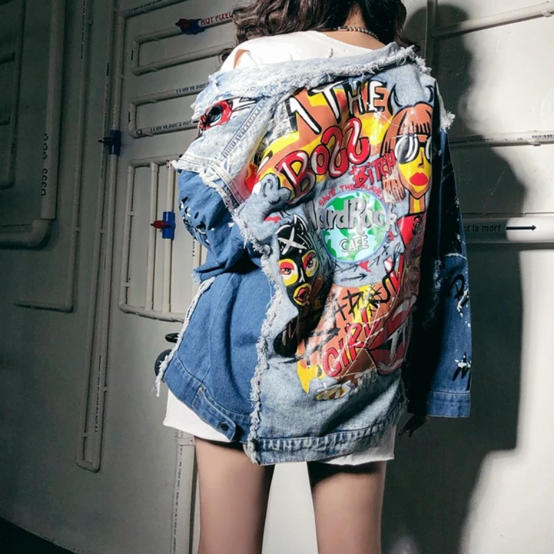 Long Sleeve Bomber Jackets Casual Spring Autumn 2022 Vintage Funny Print Jean Coat Women Patchwork Short Denim Jacket Female
Long Sleeve Bomber Jackets Casual Spring Autumn 2022 Vintage Funny Print Jean Coat Women Patchwork Short Denim Jacket Female