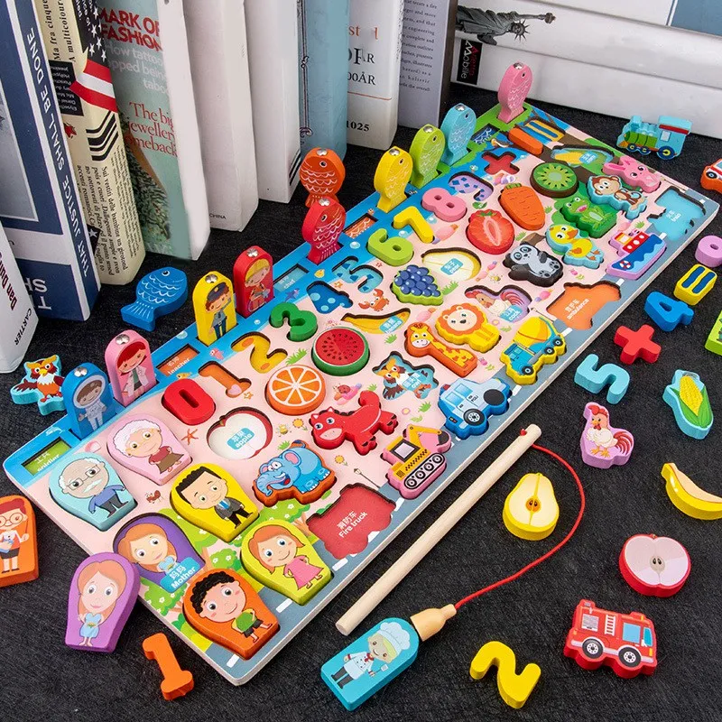 Kids Wooden Toys Matching Board Math Fishing Count Numbers Traffic Fruit Animals Early Educational Toys
Kids Wooden Toys Matching Board Math Fishing Count Numbers Traffic Fruit Animals Early Educational Toys