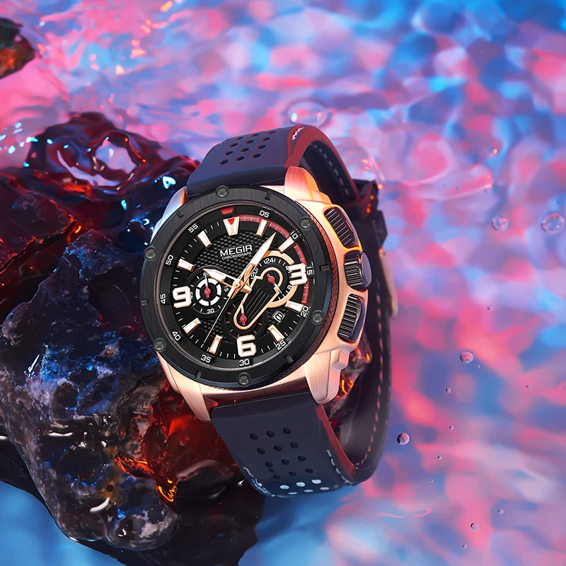 MEGIR Top Brand Luxury Mens Quartz Watch Chronograph Clock Men Silicone Strap Luminous Sport Army Military Black Wrist Watches 
MEGIR Top Brand Luxury Mens Quartz Watch Chronograph Clock Men Silicone Strap Luminous Sport Army Military Black Wrist Watches