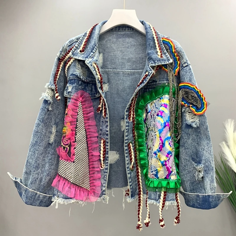 2020 New Autumn Women Denim Jacket Hand-studded Hot Drilling Tassel Jeans Jacket Casual Female Outerwear Student Basic Coat P932
2020 New Autumn Women Denim Jacket Hand-studded Hot Drilling Tassel Jeans Jacket Casual Female Outerwear Student Basic Coat P932