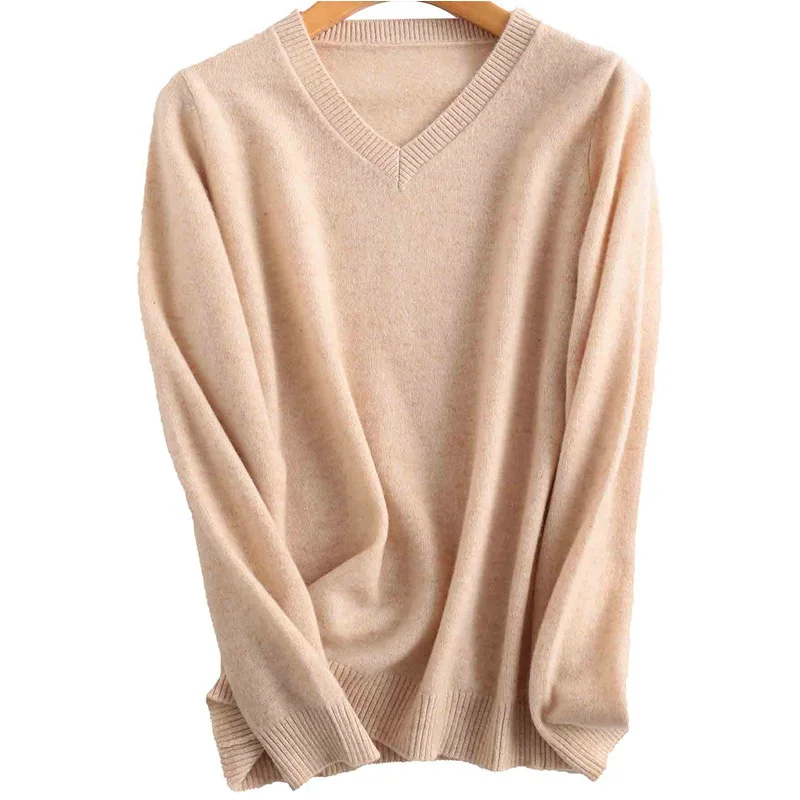 

SHZQ 100% мериносовая шерсть женский свитер с V-образным вырезом Осень Зима Теплый Мягкий Вязаный Пуловер женский джемпер кашемировый свитер