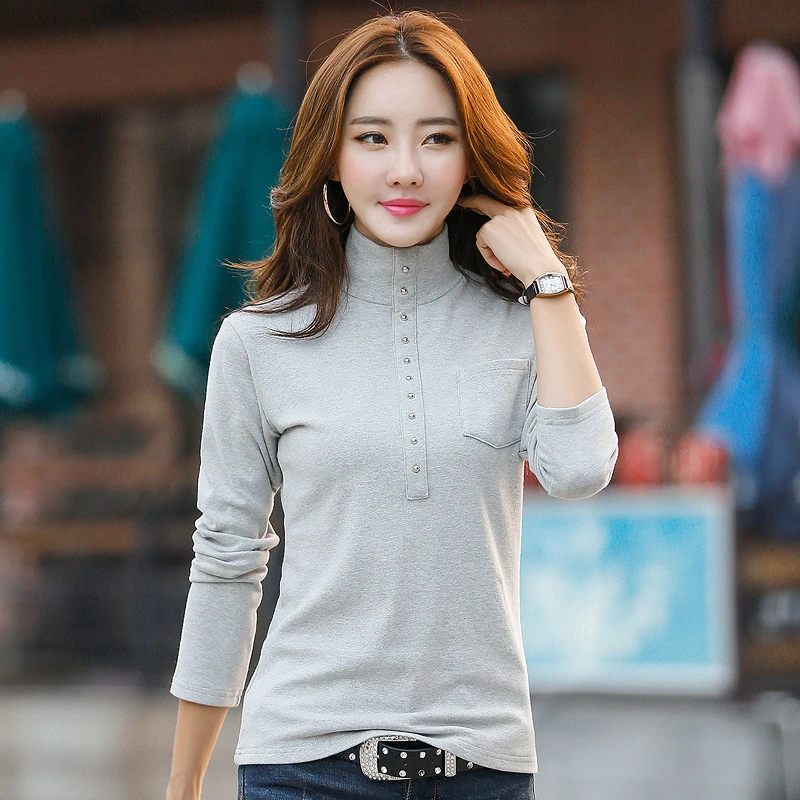 Cotton Turtleneck Tee Shirt Femme Long Sleeve T-shirt Women T Shirt Autumn Winter Ladies Tops Fashion Poleras Mujer De Moda 2021 
Cotton Turtleneck Tee Shirt Femme Long Sleeve T-shirt Women T Shirt Autumn Winter Ladies Tops Fashion Poleras Mujer De Moda 2021
