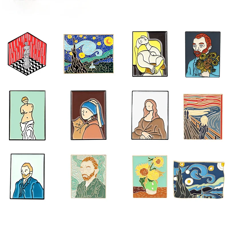 Painting Pins Collection Artwork Brooch Vincent Van Gogh Badges Venus De Milo Famouns Oil Paitings Enamel Pin Gifts Wholesale
Painting Pins Collection Artwork Brooch Vincent Van Gogh Badges Venus De Milo Famouns Oil Paitings Enamel Pin Gifts Wholesale