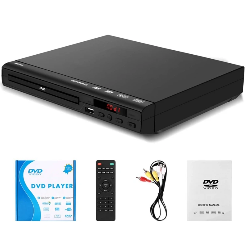 DVD Player for TV, All Region Free DVD CD Discs Player AV Output Built-in PAL/ NTSC, USB Input, Remote Control 
DVD Player for TV, All Region Free DVD CD Discs Player AV Output Built-in PAL/ NTSC, USB Input, Remote Control