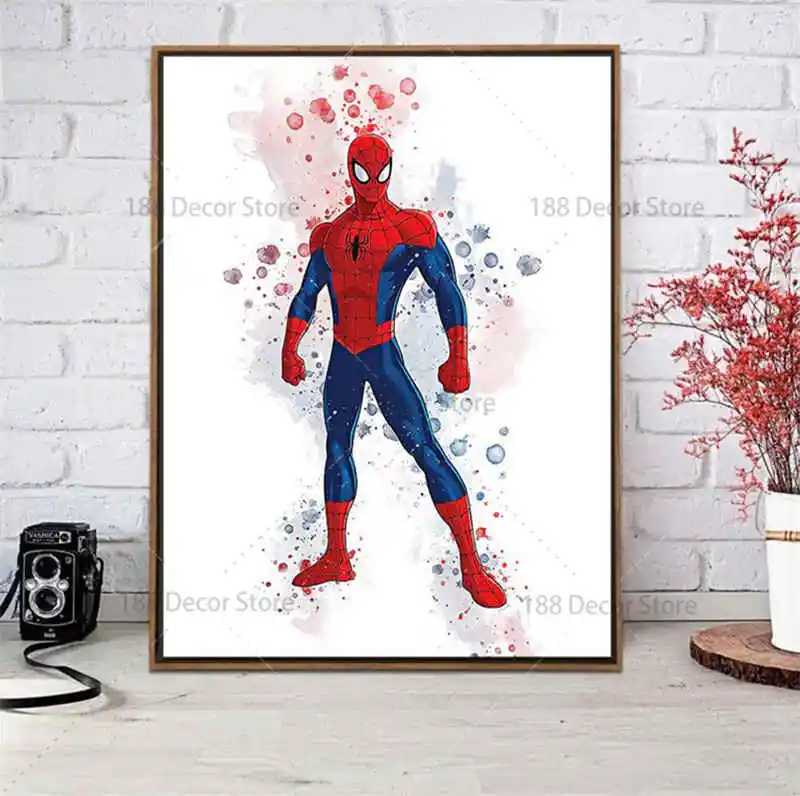 Street Art Marvel Avengers Superhero Watercolor on Canvas Paintings Spiderman Poster Wall Art Picture for Living Room Decor
Street Art Marvel Avengers Superhero Watercolor on Canvas Paintings Spiderman Poster Wall Art Picture for Living Room Decor